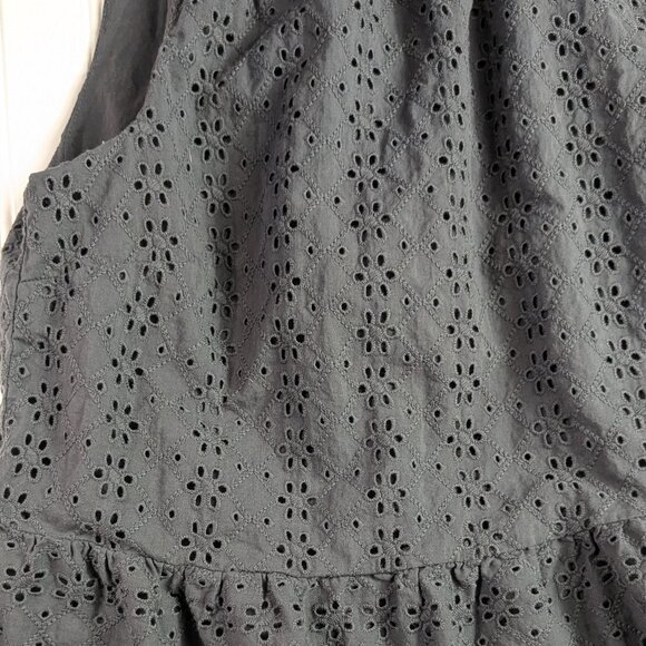 Loft Cotton  Black Eyelet Halter top with Peplum M - Picture 7 of 9